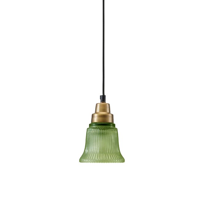 Zielona lampa wisząca retro szklana Emmi 12cm